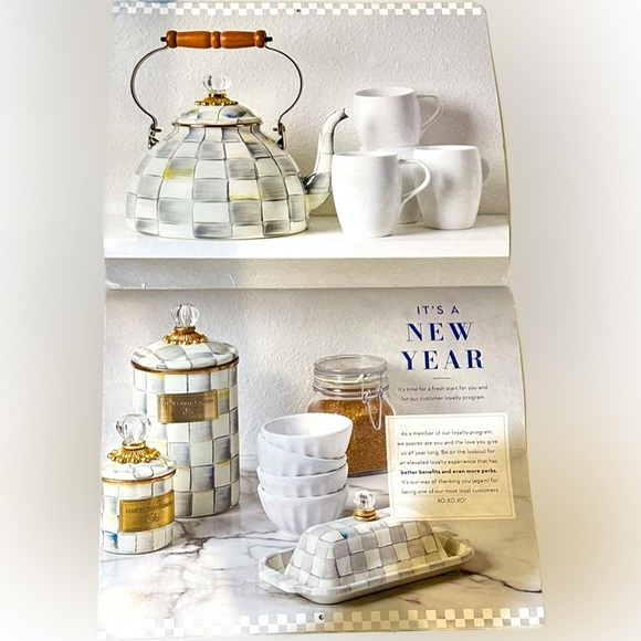 2024 MACKENZIE CHILDS WALL CALENDAR DECOR ROYAL STERLING COURTLY PARCHMENT CHECK - Picture 2 of 8